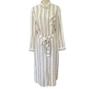 Olivia Palermo Chelsea Maxi Shirt Dress Striped Large